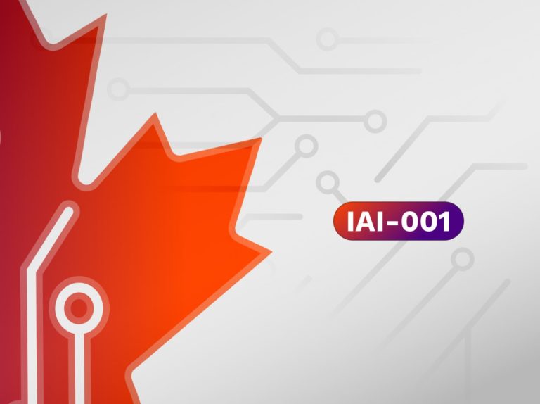 IAI-001 Introduction to Artificial Intelligence course cover with a Canadian maple leaf and circuit lines